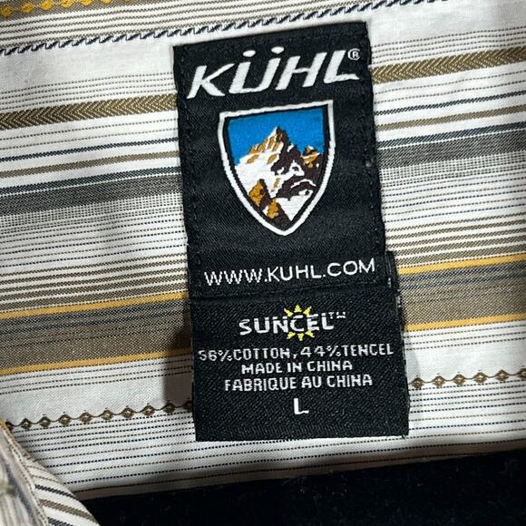 Kuhl Shirt Mens Large Striped Short Sleeve Button Front Suncel Hiking - Picture 3 of 6